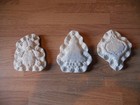 C-0880 Lot of (3) Holiday Greetings Christmas Ornaments Ceramic Bisque U Paint