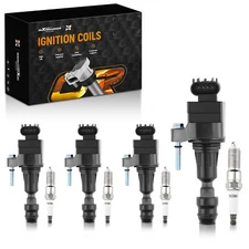 Ignition Coil Pack and Iridium Spark Plug Set of 4 for Saab Solstice GMC Terrain