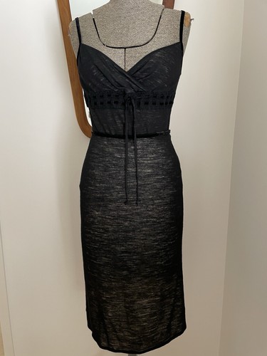 Armani Exchange Vintage 90 s Womens Black Wool Jersey Stretch Top And Skirt Set - Foto 2 di 24