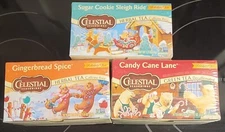 Celestial Seasonings Holiday Herbal Tea Gingerbread Spice Candy Cane Lane lot