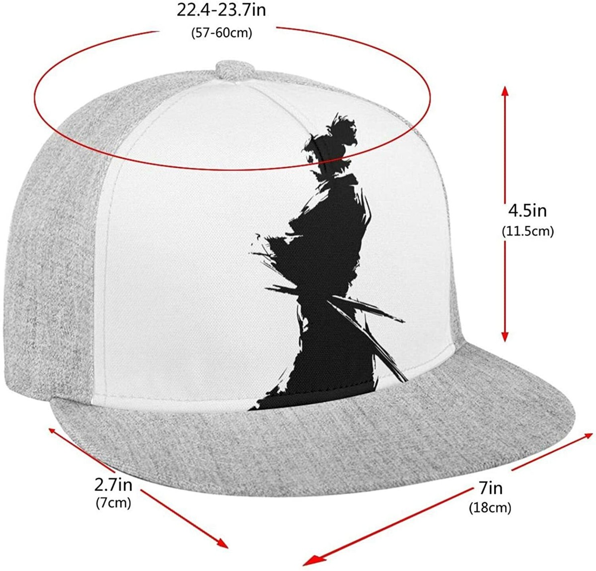 侍 SAMURAI 侍 ] Samurai Silhouette Flat brim cap one size fits all from