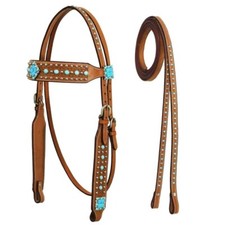 Leather Western Tack Set With Headstall ,Breast Collar and Reins.