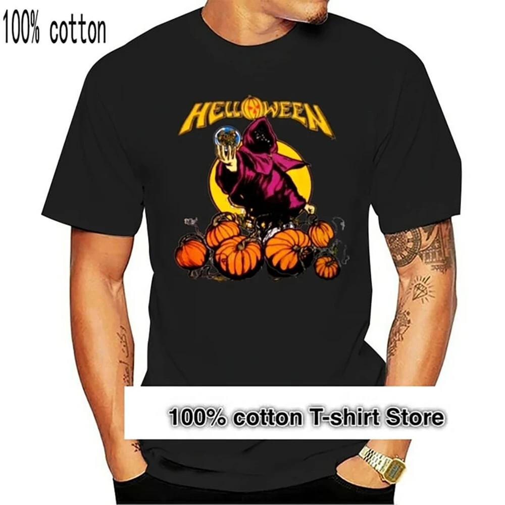 JRJZ Men's Clothing Helloween Pumpkin Free Tour Concert Rock Band Casual Pure Co