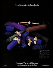 1992 De Beers Diamond Jewelry Vintage PRINT AD Rings Earrings Chalk