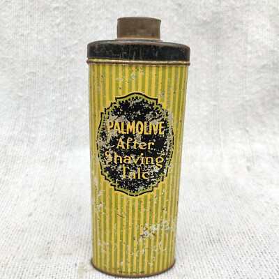 1940er Vintage Colgate Palmolive After Shaving Talc Werbedose USA TB1464