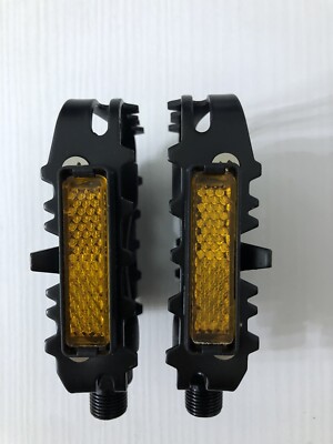 coppia pedali neri per mtb bici rifrangenti antiscivolo EV