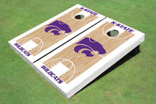 Kansas State University Wildcats Matching White Basketball Court Custom Cornhole