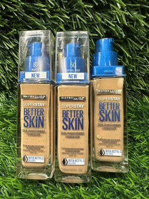 Maybelline New York Super Stay Better Skin Foundation 80 Rich Tan Read ~ 3 Pcs