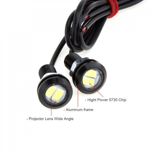 10 Piezas 18mm 12V Ojo de Águila LED Coche Niebla DRL Luz de circulación diurna Cola Pequeñas Bombillas - Imagen 4 de 11