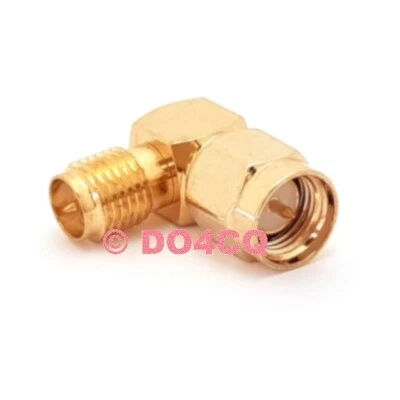 90° Winkeladapter - Adapter SMA Stecker auf reverse (rp) SMA Buchse ( J05F )