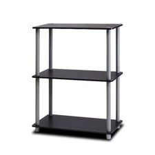 Furinno Turn-N-Tube Display Rack 3-Tier Single Black/Grey