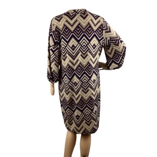 Banana Republic Factory Geometric Dress Size L Tan Multicolor - Picture 5 of 7