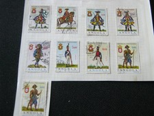 ANGOLA  1966 MILTARY UNIFORMS  9/12 of SET  USED