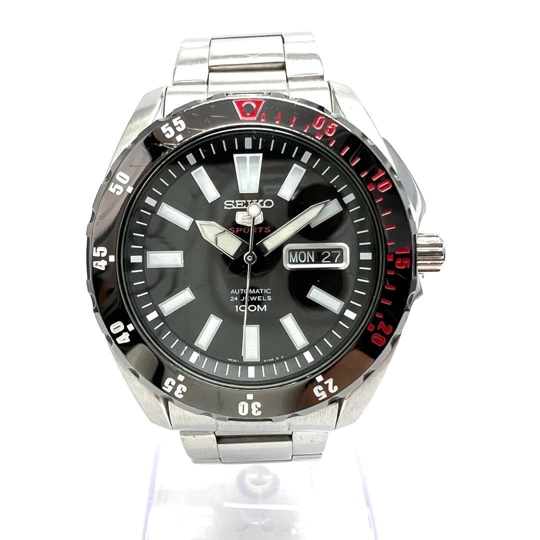 Seiko 5 Sports Automatic Back Skeleton 4R36 01P0 Diver Watch 10