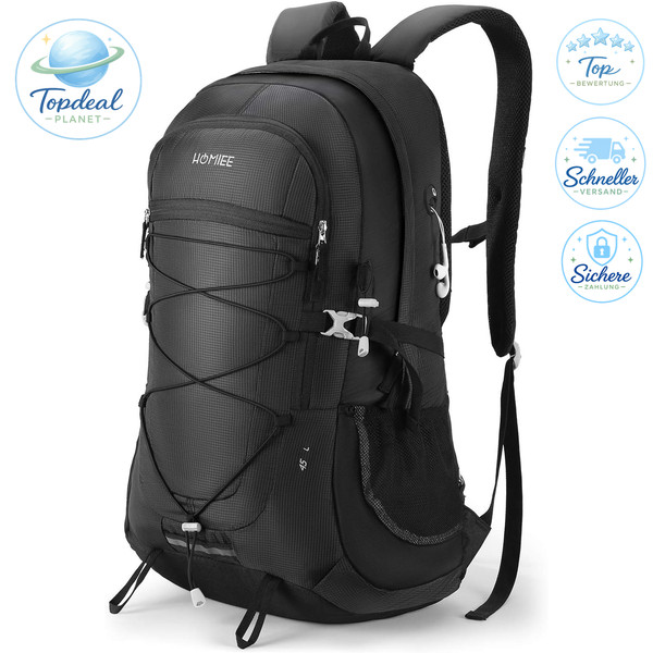 Wanderrucksack 45L Wasserdicht Trekkingrucksack FüR Herren Damen Outdoor-image