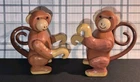 Vintage Fisher Price Little People Zoo Monkey Set Of 2 Figure Hong Kong