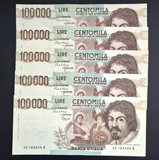 Italien Banknoten Lot 5x 100000 Lire (Centomila) Banca d&rsquo;Italia