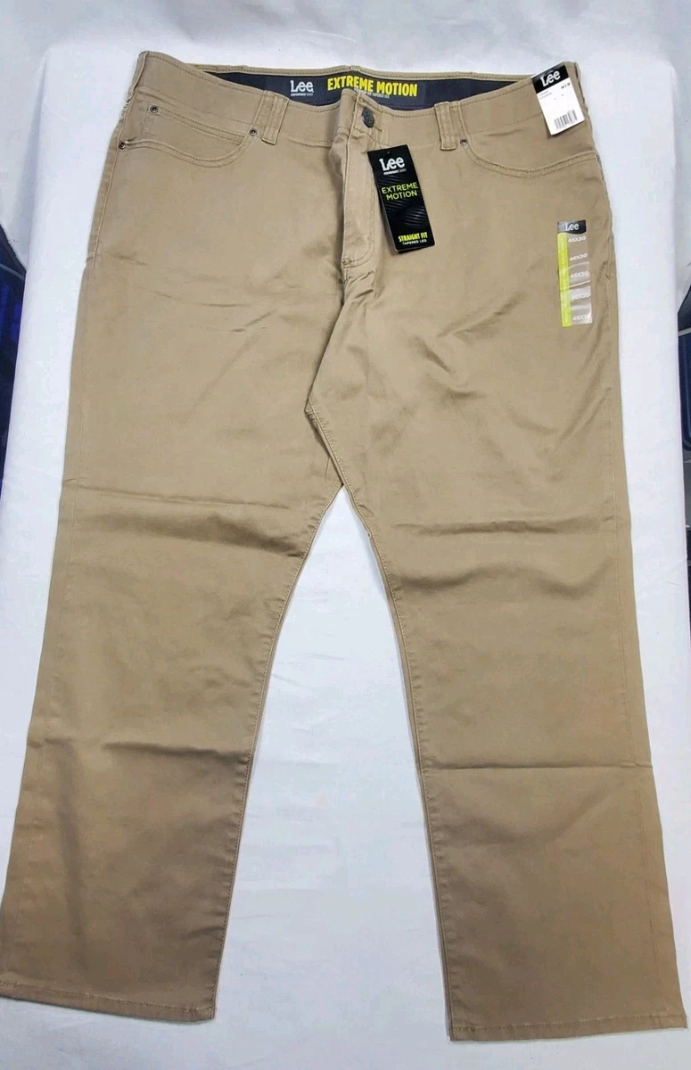 Lee Extreme Motion Flat Front Relaxed Taper Pant Pantaloni Casual, Cachi, 30W x 30L Uomo