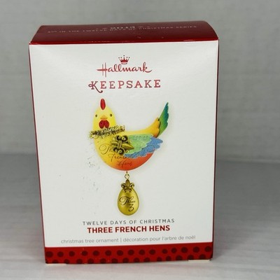 HALLMARK KEEPSAKE 2013 THREE FRENCH HENS TWELVE DAYS OF CHRISTMAS ORNAMENT 3RD