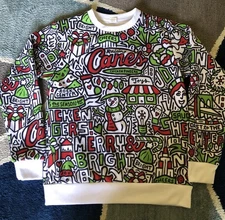 Raising Canes Christmas Sweater Chicken Fingers Merry Holiday Green Red Sz Small