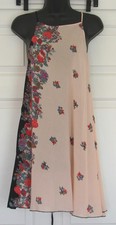 Floral Pink  Black FREE PEOPLE INTIMATELY Semi Sheer Halter Nightgown L