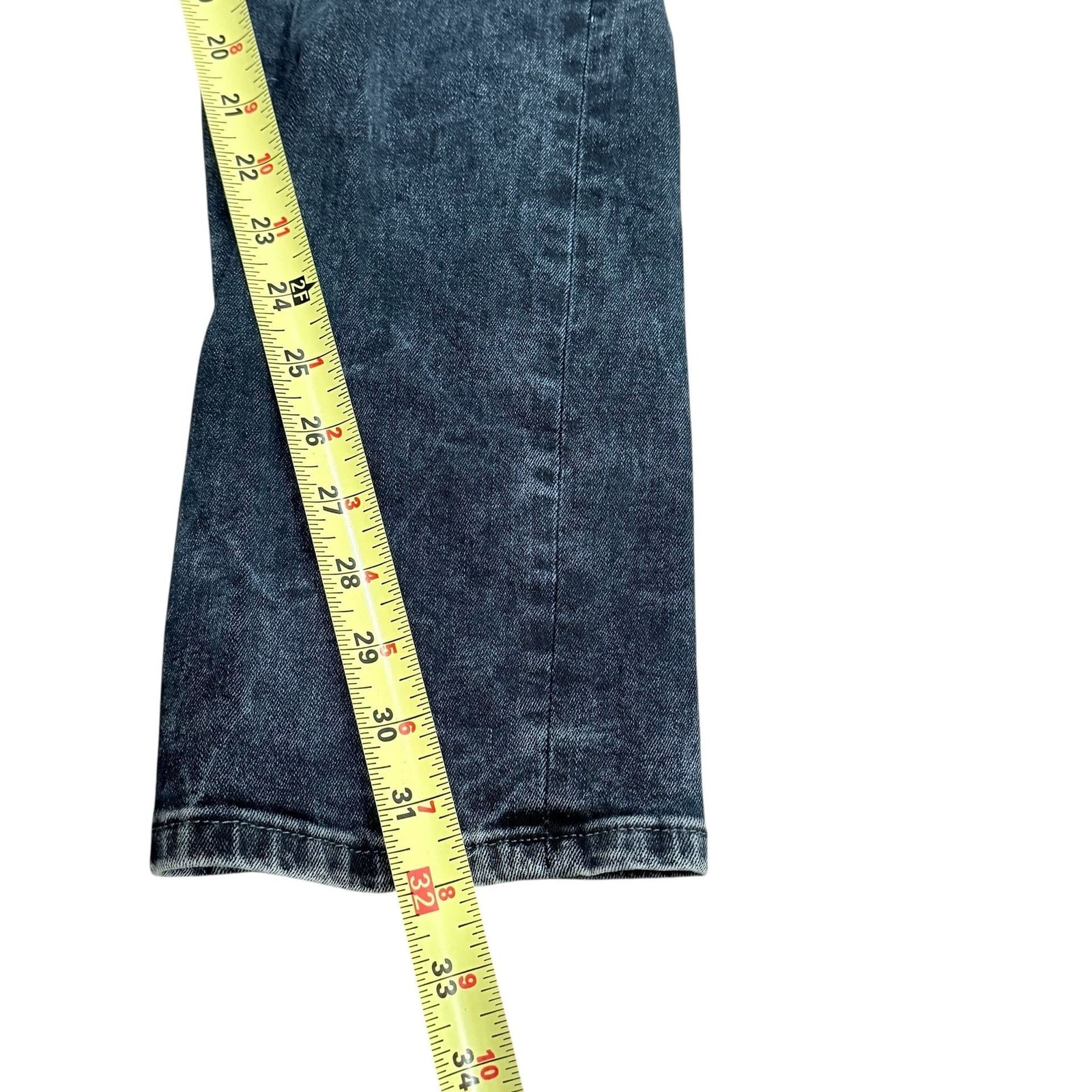 H&M Divided Men's Blue Acid Wash Skinny Moto Biker Jeans 38X32 thumbnail 7