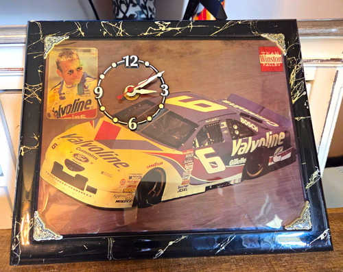 Valvoline Racing Team Winston #6 Car Collectible Advertising Wall Clock