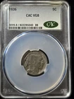 1936 Buffalo Nickel CAC VG8