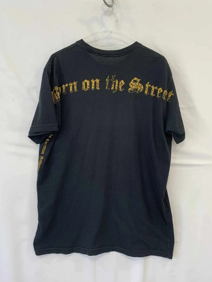 Smet Born on the Street череп скрещенные кости графический футболка черный XL сделано в США #6 - Изображение 2 из 4