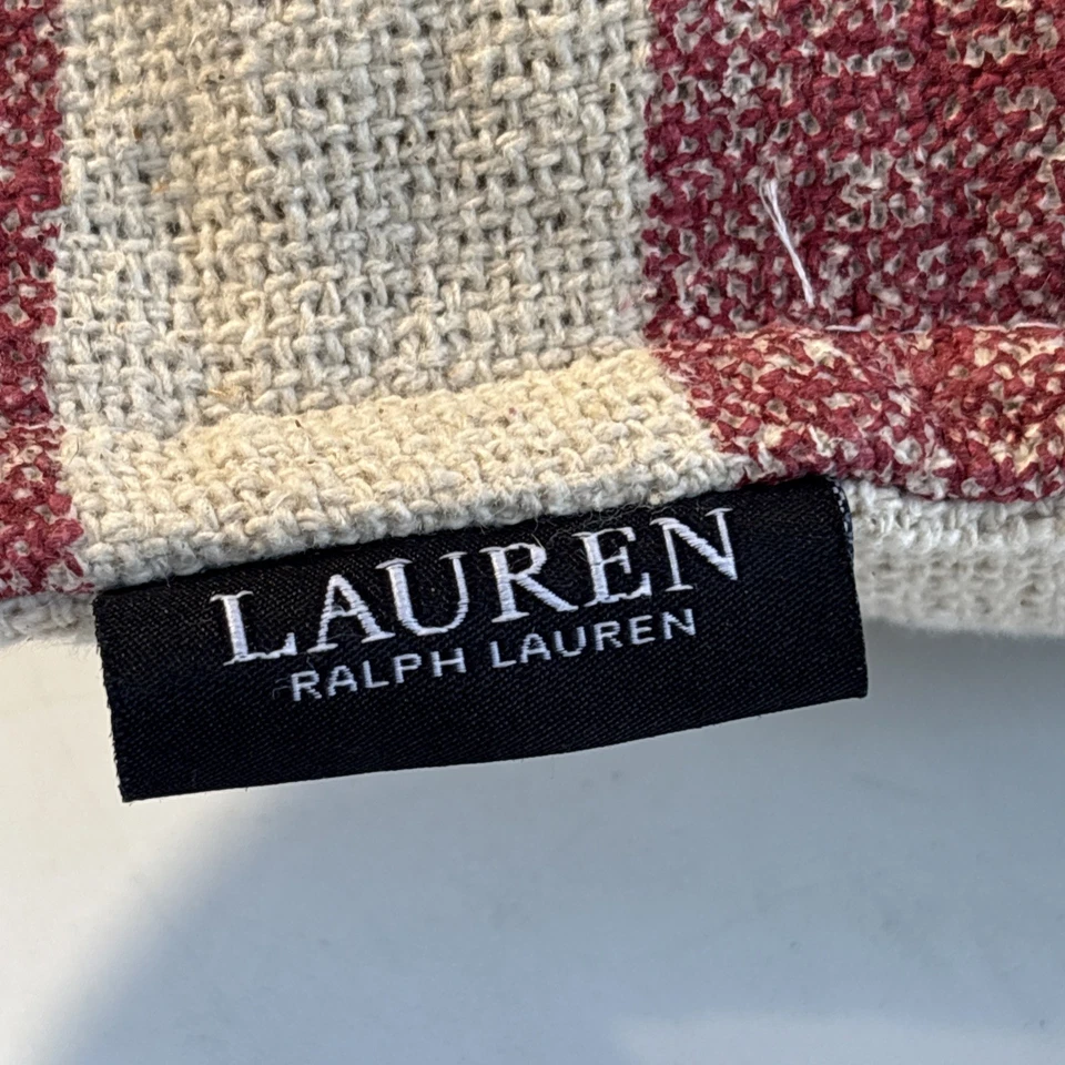 Almohada Lauren Ralph Lauren interior/exterior bandera americana envejecida nueva con etiquetas Foto 4 de 4