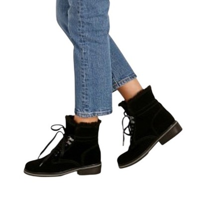 New Blondo Women's Vedette Black Suede Waterproof Leather Booties size 38