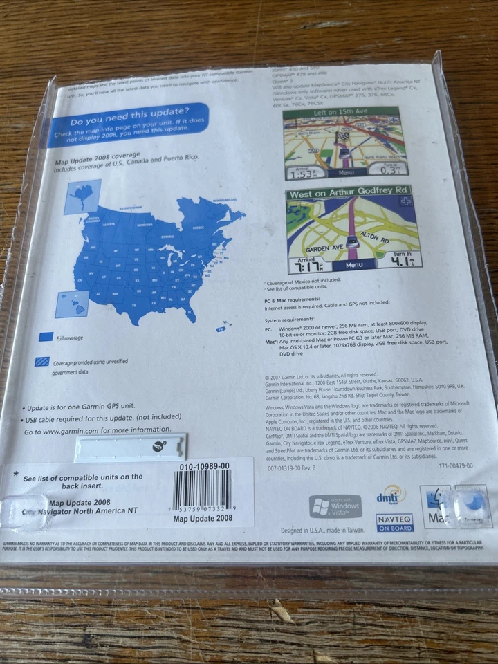 Garmin Map Update 2008 City Navigator North America NT DVD With Product Key - Image 2 of 4