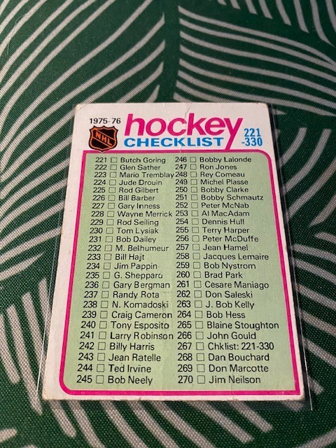 1975-76 Topps - Checklist Cards 221-330 #267 - FREE SHIPPING