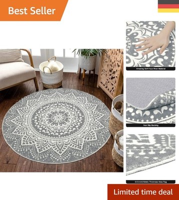 Flauschiger Shaggy Teppich rund, Ø 160 cm - Ideal für Wohnzimmer & Schlafzimmer