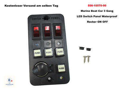 556-10570-00 Marine Boot Auto 3 Gang LED Schalter Panel Wasserdicht RockerAUFOFF