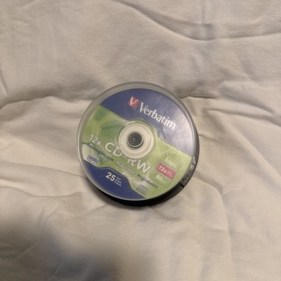 24 VERBATIM CD-RW 4X-12X High Speed 700MB Rewritable Disc open box