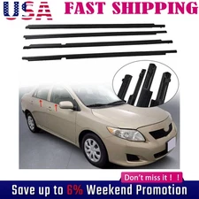 4Pc Window Moulding Weatherstrip Trim Seal Belt Fit For Toyota Corolla 2009-2012