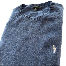 J Crew Pullover Oarsman Lambswool Sweater Mens Large Blue Crew Neck LS