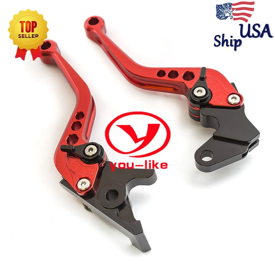 Palanca de freno de embrague corto roja CNC para motocicleta Honda NC700 S/X 2012-2013 UN PAR Foto 4 de 4