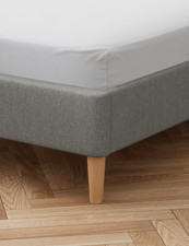 M&S Bedding Organic Cotton Sateen Deep Fitted Sheet White Double 300TC