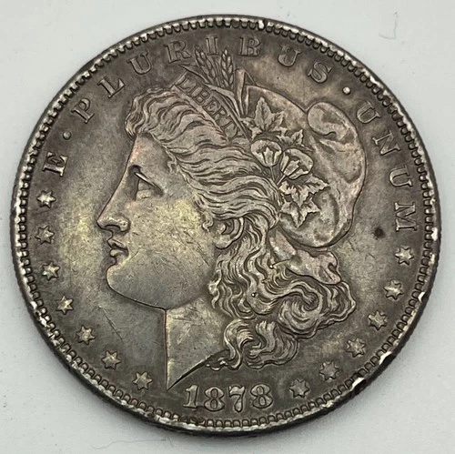 1878-S Morgan Silver Dollar USA $1 .900 90% Dark Toning Toned XF Extra Fine
