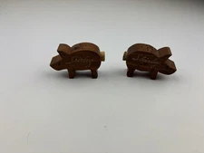 VTG Shirley Pig Wood Salt & Pepper Shaker Set National Dairy Cattle Congress 4B
