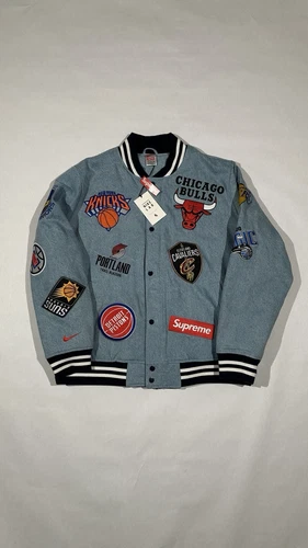 Veste d'échauffement Supreme X Nike équipes NBA denim XL