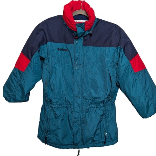 COLUMBIA VINTAGE 90's Y2K Men's Sz Medium Snow Winter Jacket with Packable Hood - Picture 1 of 16