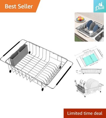 Durable and Elegant Stainless Steel Dish Drainer - Perfect for Compact Kitchens