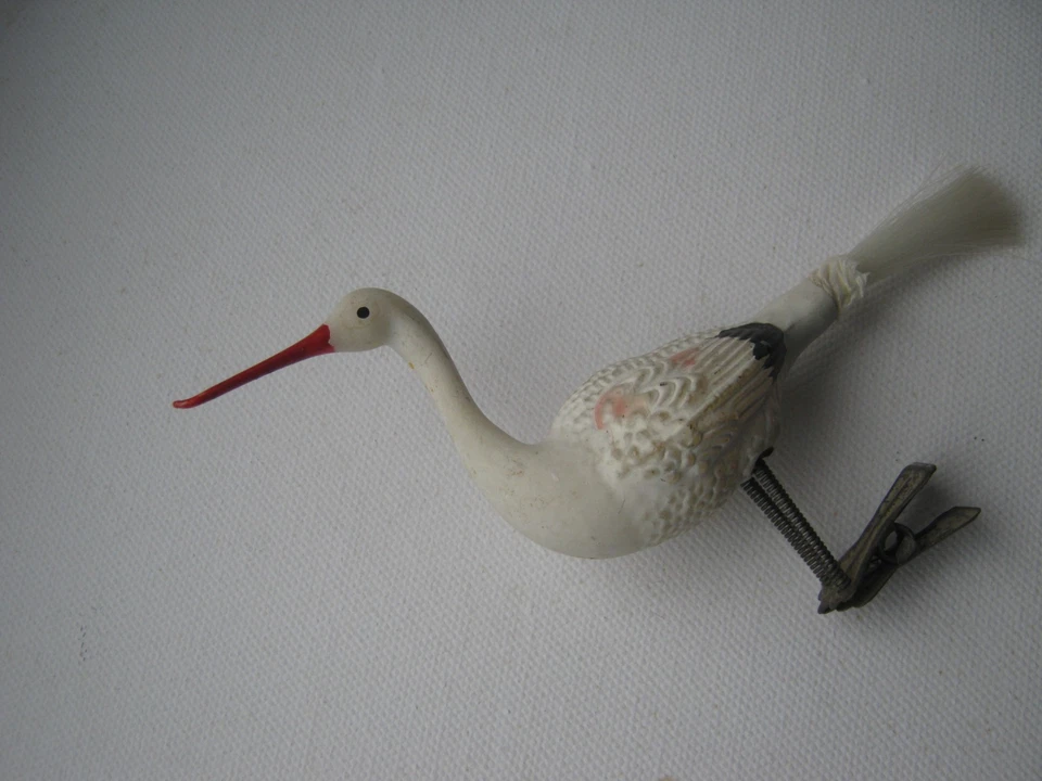 🎄 Vintage Christmas Ornaments - Glass Bird / Swan with Clip - Handmade, Old - Image 2 of 4
