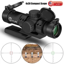 4x30 Fixed Magnification Rifle Scope Red/Green Dual Illuminated Reticle Hunting