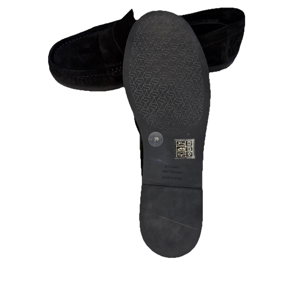 Mocasines Stuart Weitzman Cuero Gamuza Negro Talla 7 Hecho en España Excelente Estado Foto 3 de 4