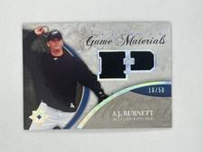 A.J. Burnett 2006 Upper Deck Relic Game Materials Gold SP Toronto Blue Jays #/50