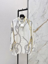 2026 spring hot sales runway show embroidery 100%silk shirt SMLXL